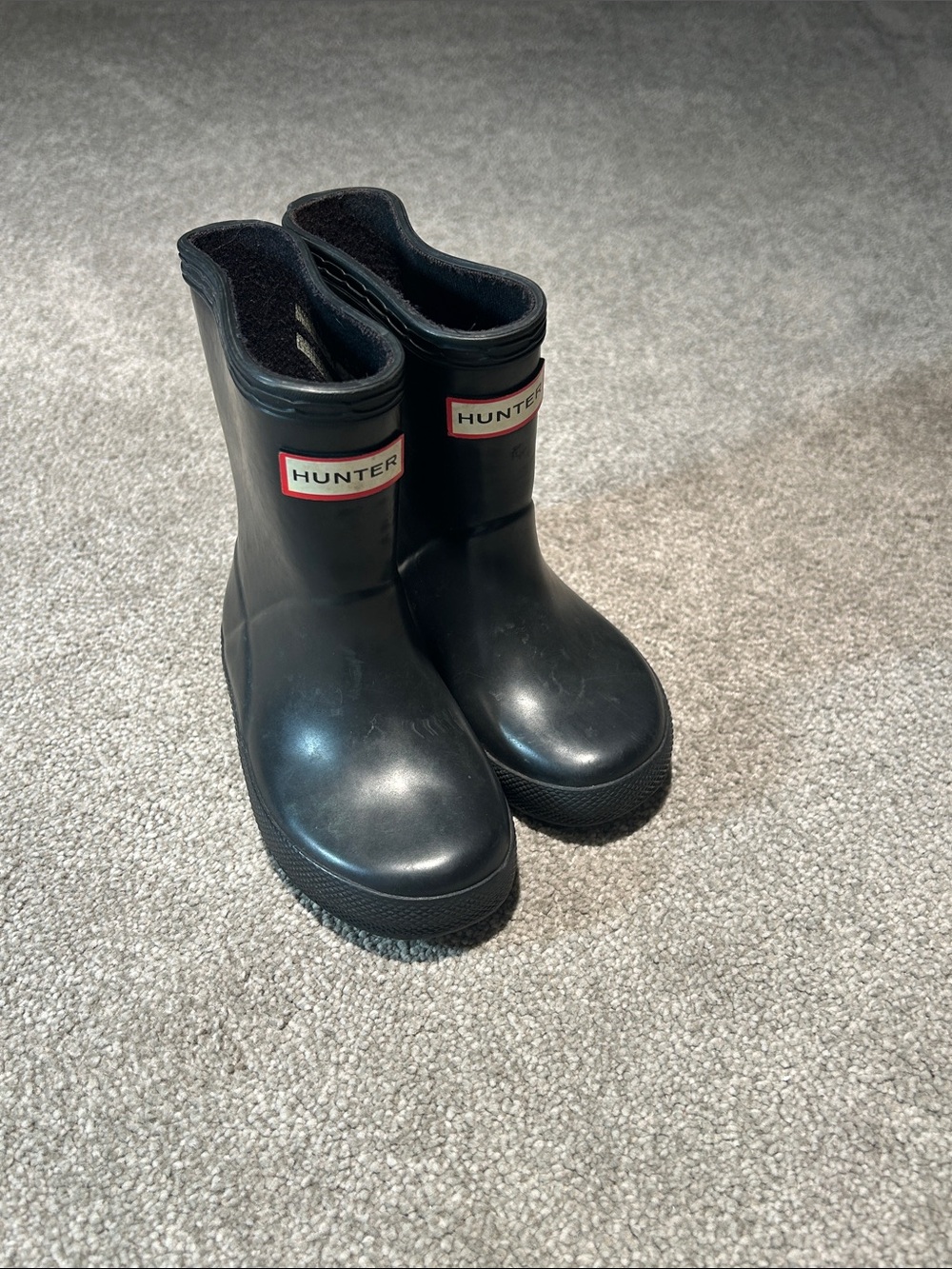 Hunter Kids Black Short Rain Boots